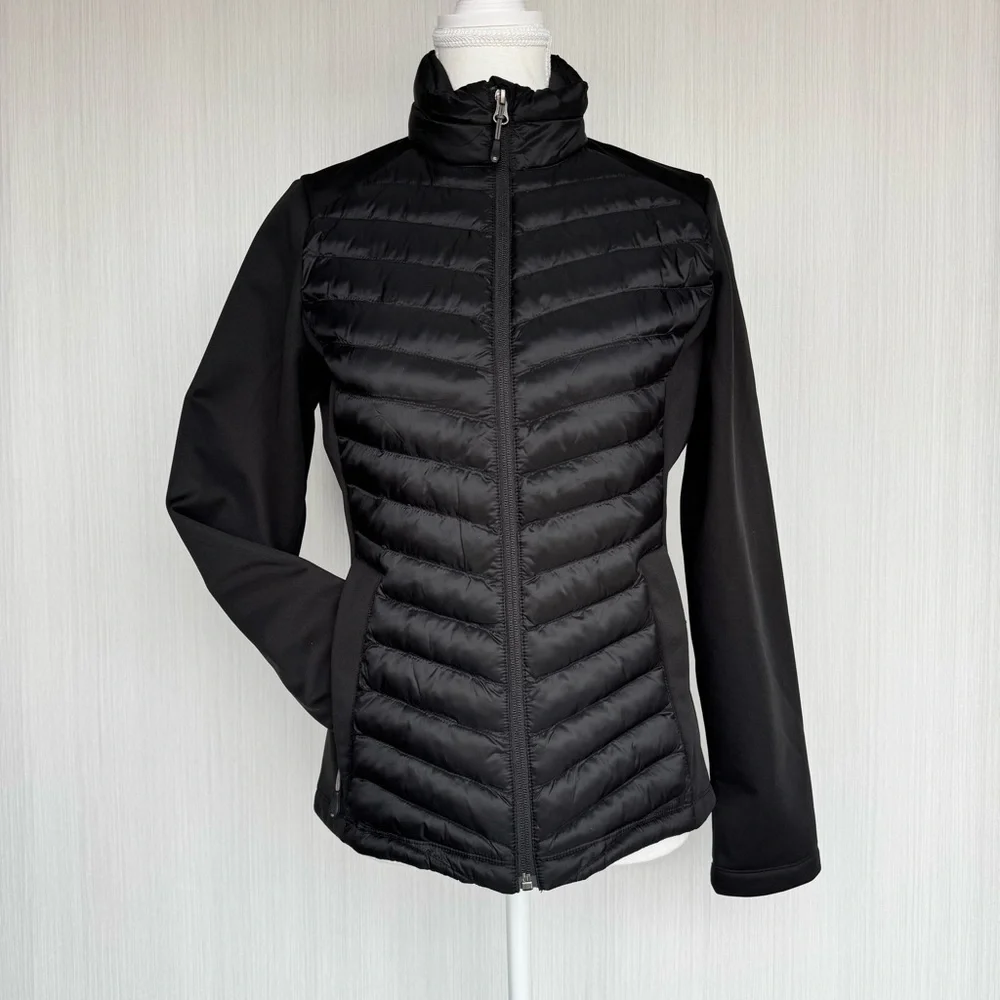 32 DEGREES HEAT Mixed Media Puffer Jacket XS Black‎ Lightweight Packable Outdoor
